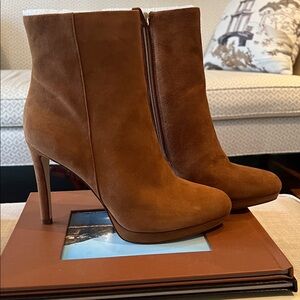 Nine West Brown Suede Ankle Boots Sz 8